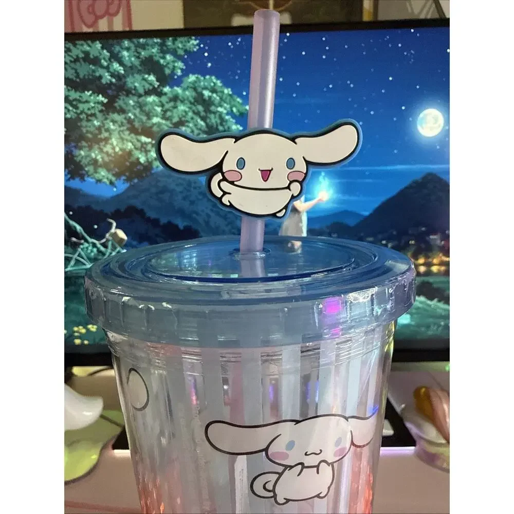 Cinnamoroll Large Travel Tumbler 24oz Reusable Topper Hearts 2024 Sanrio Blue